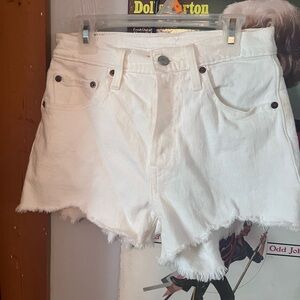White Levi shorts, never worn